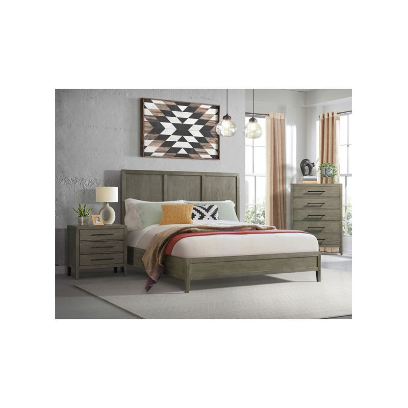 Picket House Furnishings - Armes King with Low Footboard 3PC Bedroom Set in Grey - B-3690-3-KB1-3PC