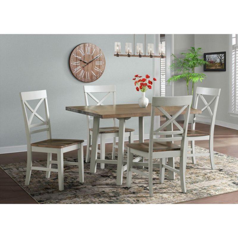 Picket House Furnishings - Bedford 5PC Standard Height Dining Set-Table & Four Chairs - DEP4005DS