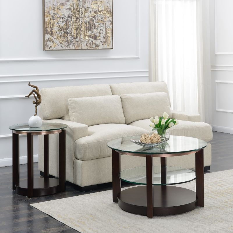 Picket House Furnishings - Benton 2Pc Occasional Table Set Coffee Table And End Table in Espresso - CEL1002PC