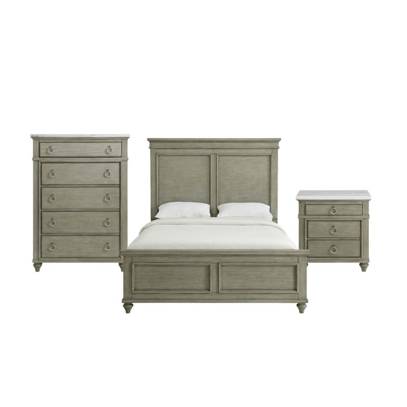 Picket House Furnishings - Bessie 3 PC Queen Bedroom Set in Grey - B-10190-QB3PC