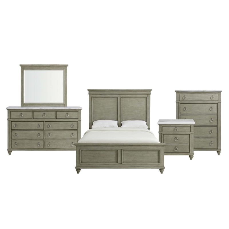 Picket House Furnishings - Bessie 5 PC Queen Bedroom Set in Grey - B-10190-QB5PC