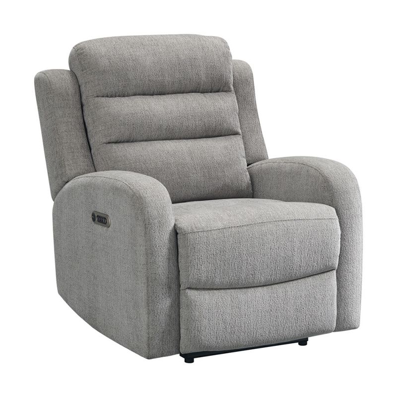 Picket House Furnishings - Bexley Power Recliner with Power Motion Head Recliner in Whiskers Nature Grey - U-5260-8650-105PP