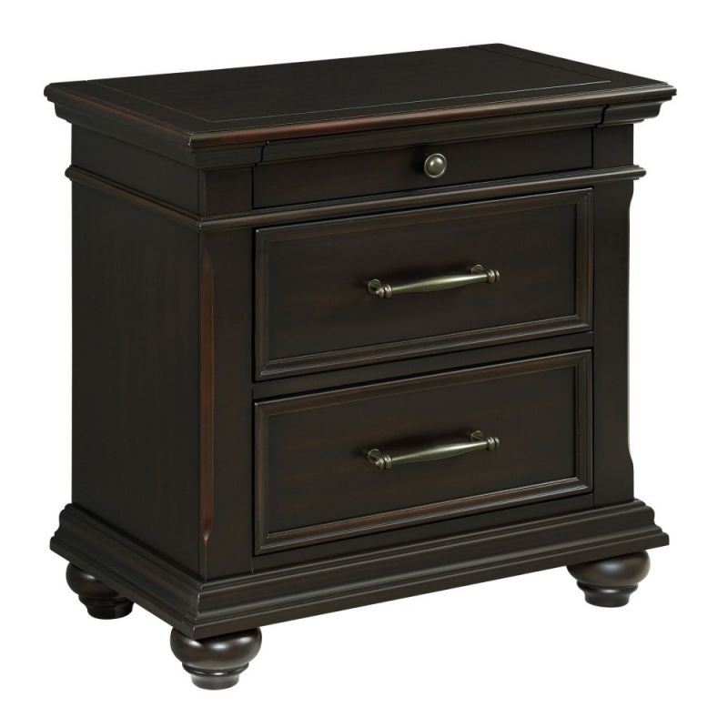 Picket House Furnishings - Brooks 3-Drawer Nightstand with USB Ports in Black - SR800NS