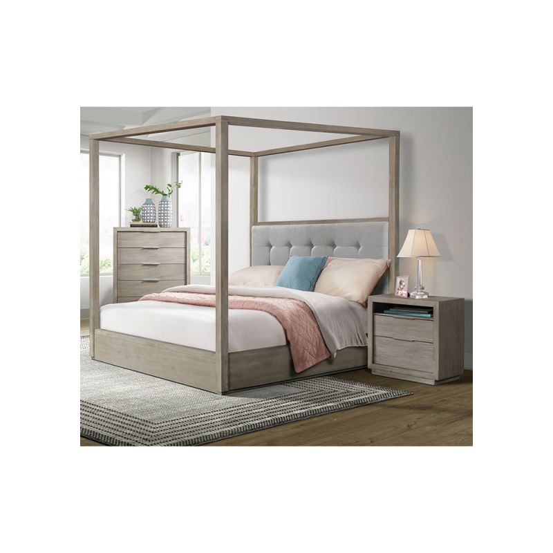 Picket House Furnishings - Cadia King Canopy 3PC Bedroom Set in Grey - B-3430-5-KCB-3PC