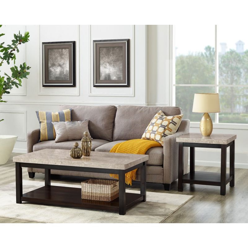Picket House Furnishings - Caleb 2Pc Occasional Table Set Coffee Table And End Table in Espresso - CKS1002PC