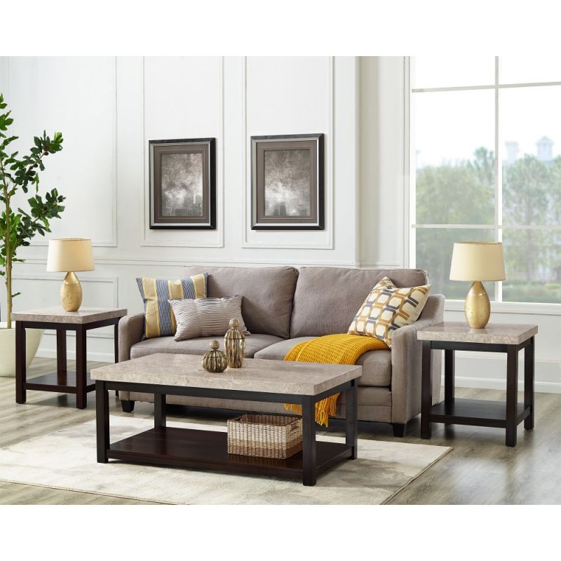 Picket House Furnishings - Caleb 3Pc Occasional Table Set Coffee Table And Two End Tables in Espresso - CKS100ET2PC