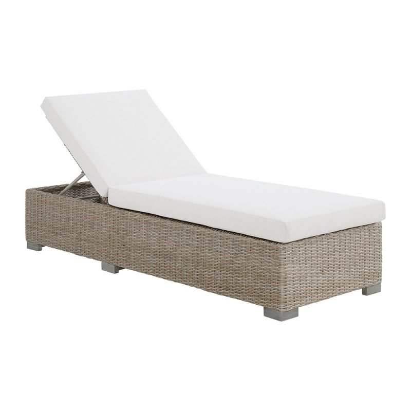 Picket House Furnishings - Camal Chaise Lounge - Tan and Olefin White Cream - O-10880-10310-110