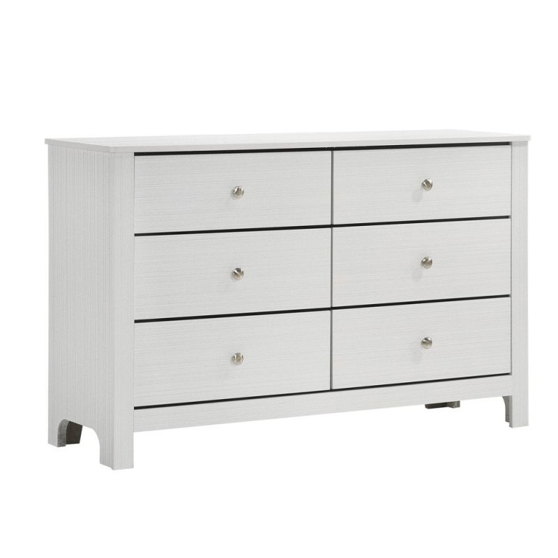Picket House Furnishings - Camila 6-Drawer Dresser in White - CI700DR