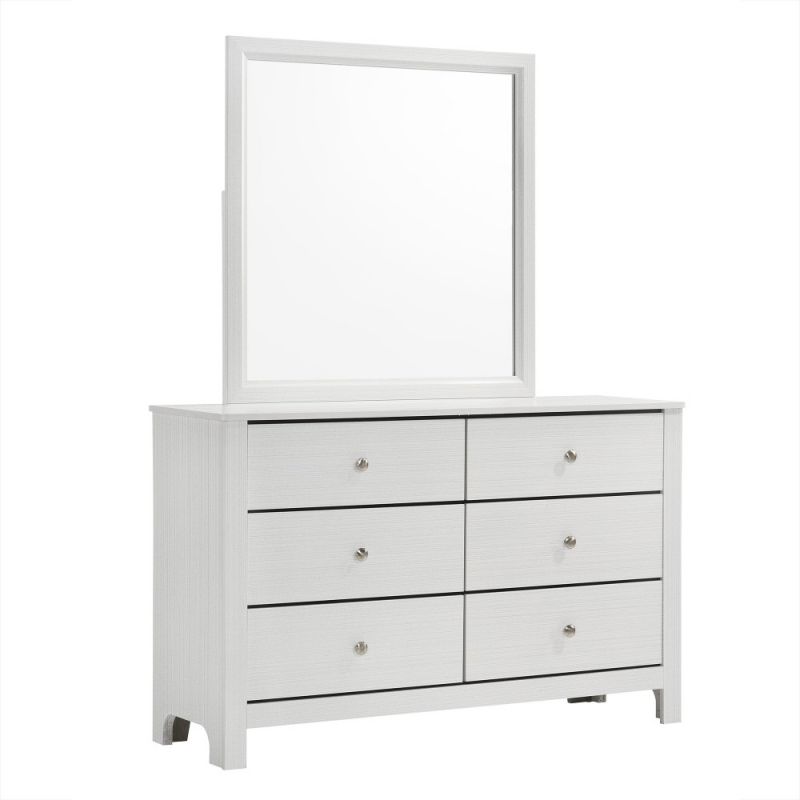 Picket House Furnishings - Camila Dresser & Mirror Set in White - CI700DRMR