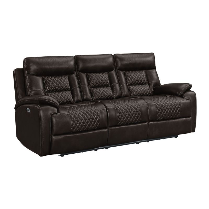 Picket House Furnishings - Campo Power Motion Sofa with Power Motion Head Recliner in Pebble Brown - U-4760-8200-305PP