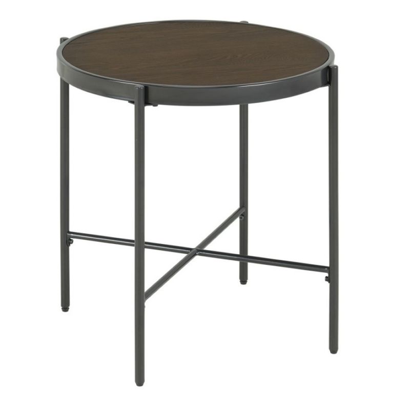 Picket House Furnishings - Carlo Round End Table with Wooden Top - CSO100ETWDE