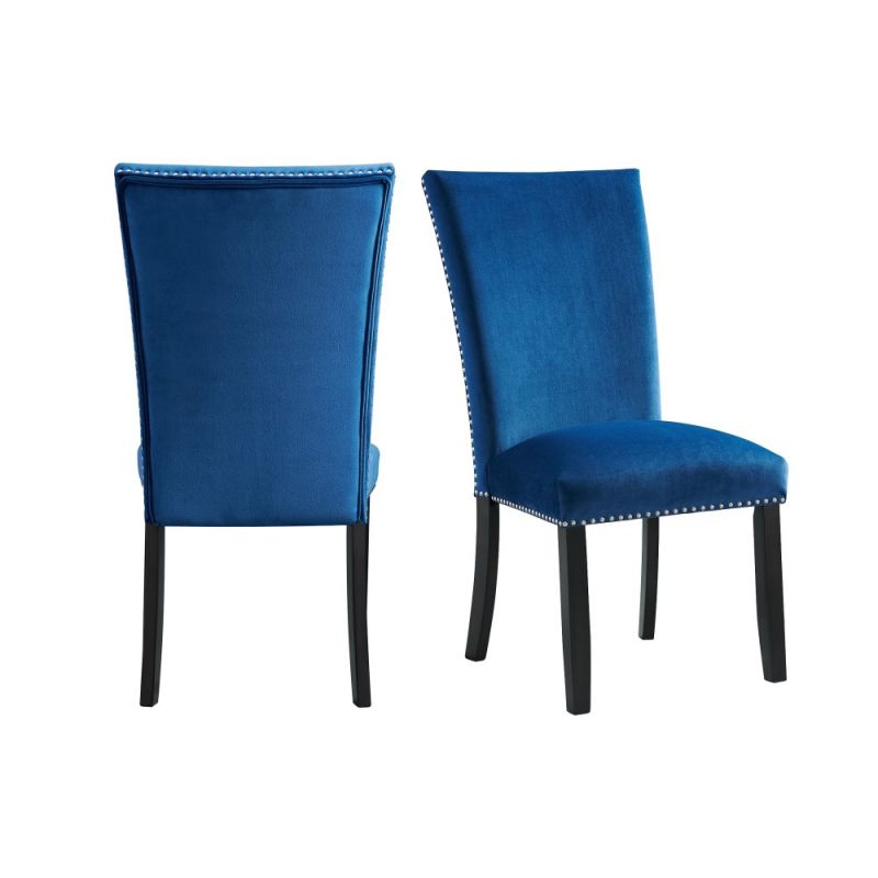 Picket House Furnishings - Celine Blue Velvet Side Chair (Set of 2) - CFC700VSC
