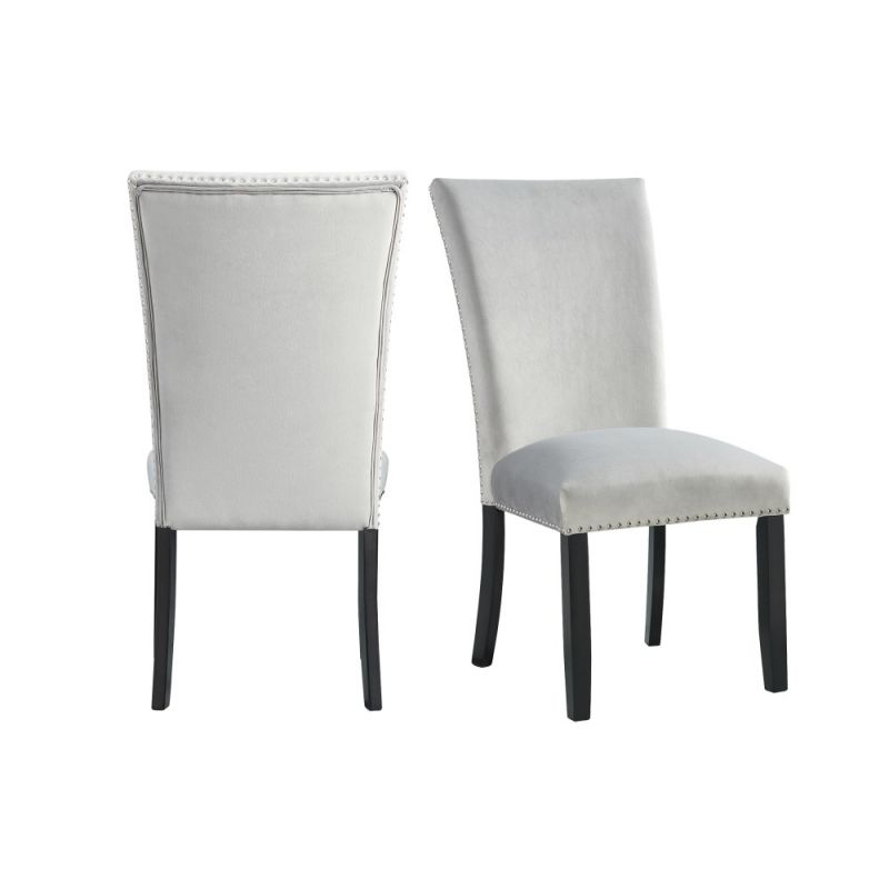 Picket House Furnishings - Celine Gray Velvet Side Chair (Set of 2) - CFC300VSC