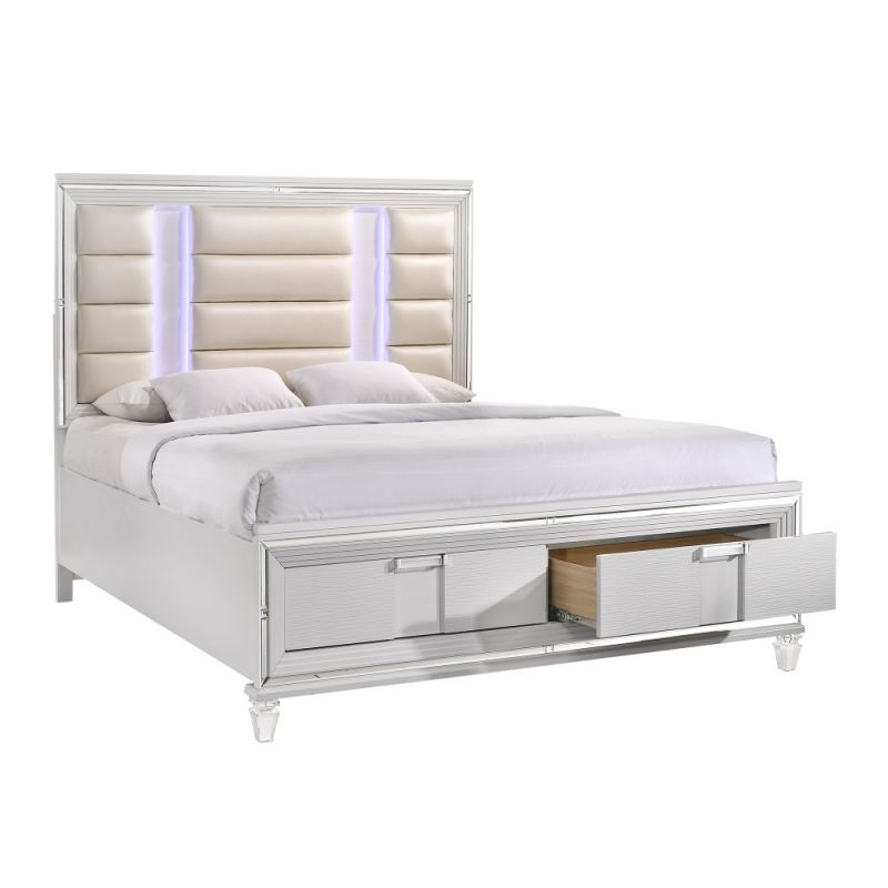 Picket House Furnishings - Charlotte 2-Drawer King Storage Bed in White - TN700KB