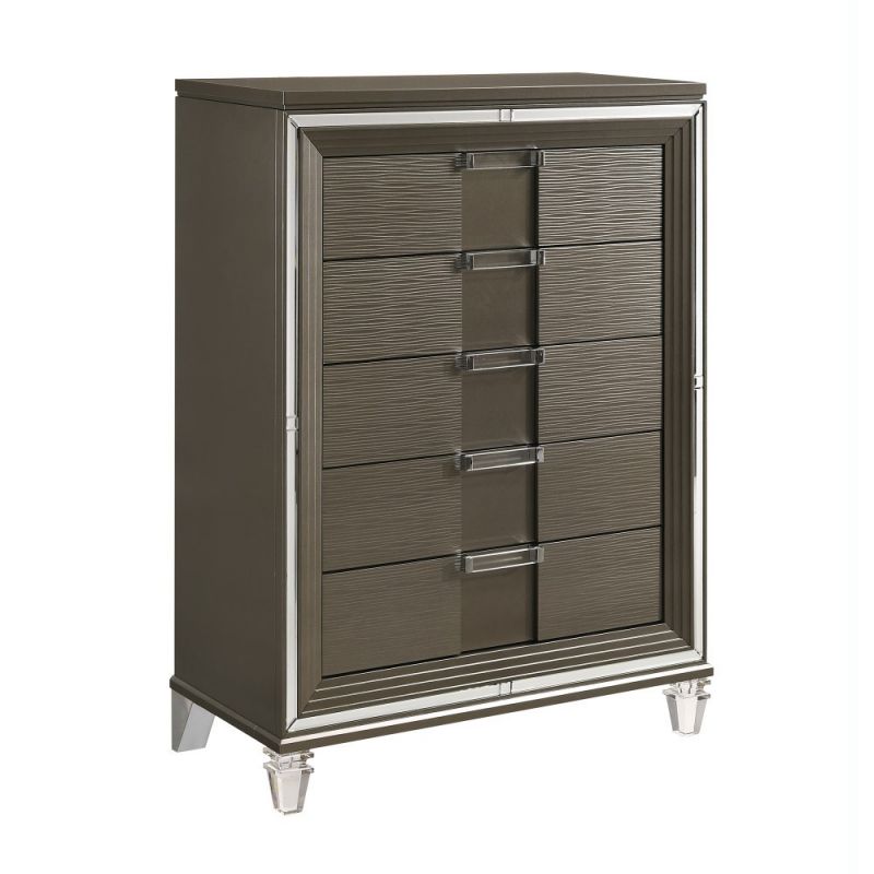 Picket House Furnishings - Charlotte 5 Drawer Flip Top Chest in Copper - TN600CH