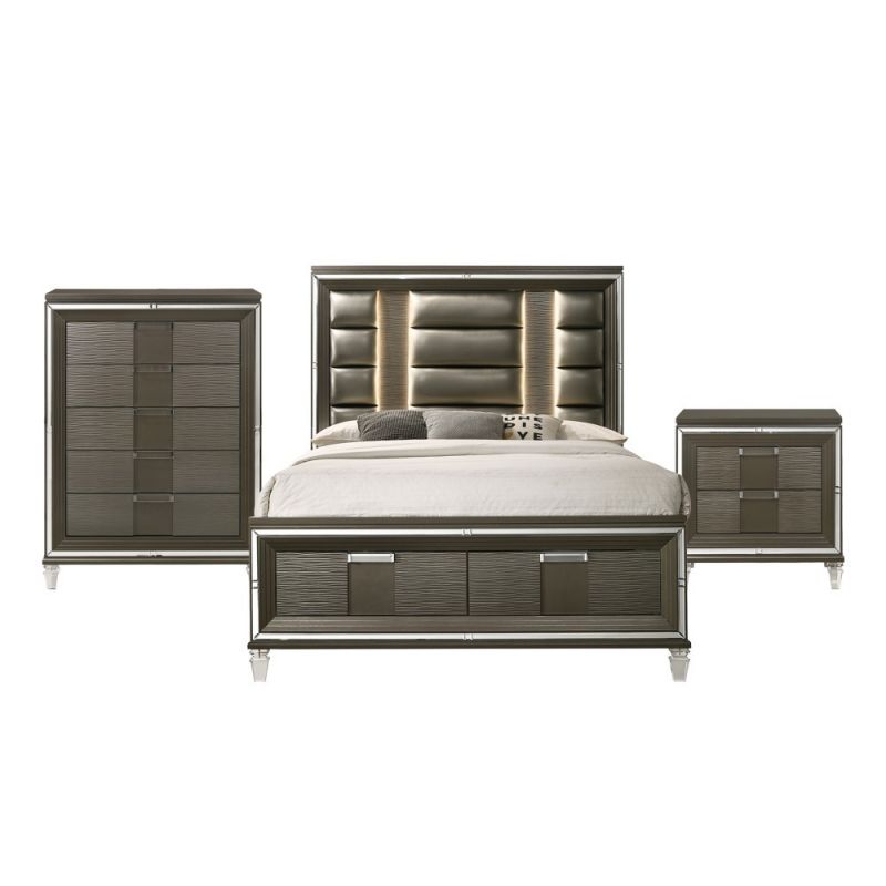 Picket House Furnishings - Charlotte King Storage 3Pc Bedroom Set in Copper - TN600KB3PC