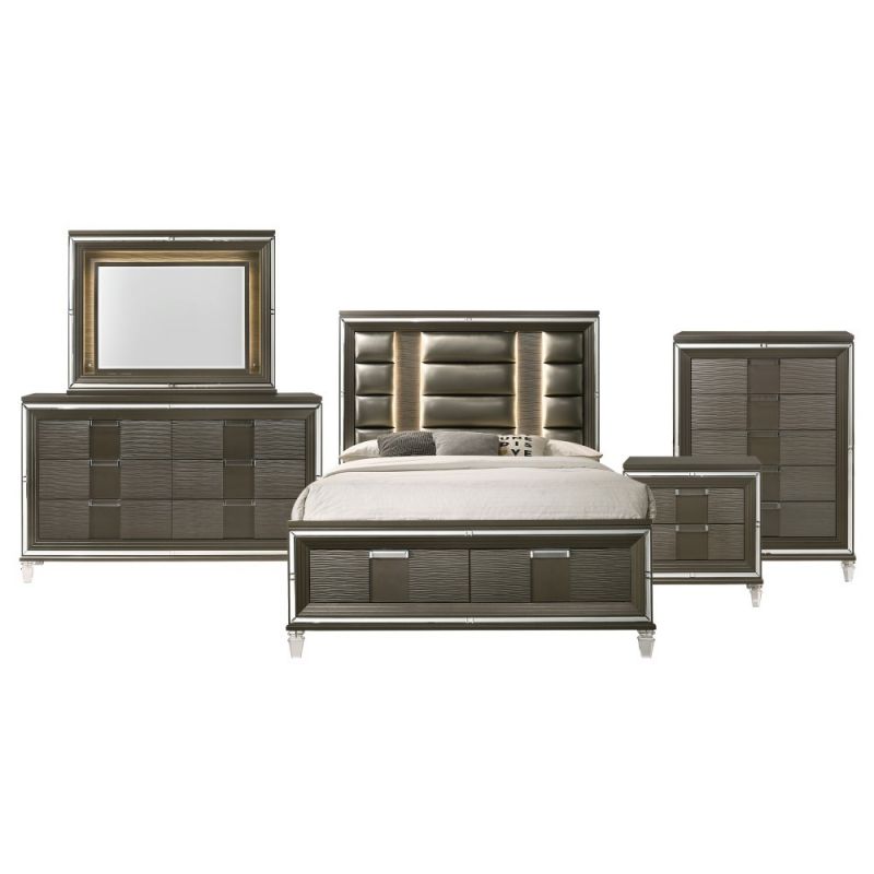 Picket House Furnishings - Charlotte King Storage 5Pc Bedroom Set in Copper - TN600KB5PC
