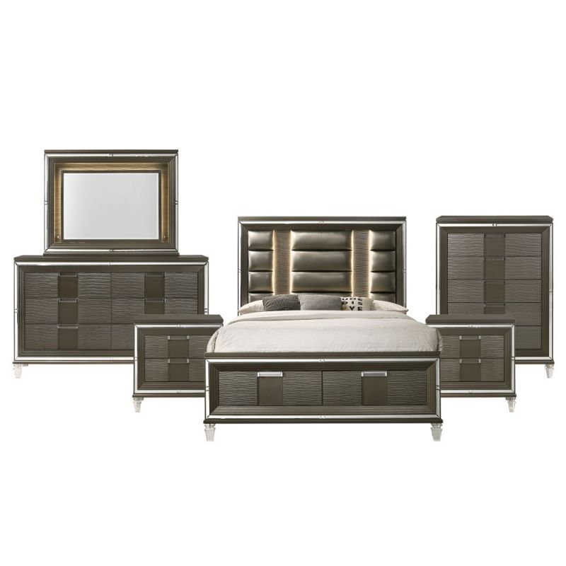 Picket House Furnishings - Charlotte King Storage 6Pc Bedroom Set in Copper - TN600KB6PC