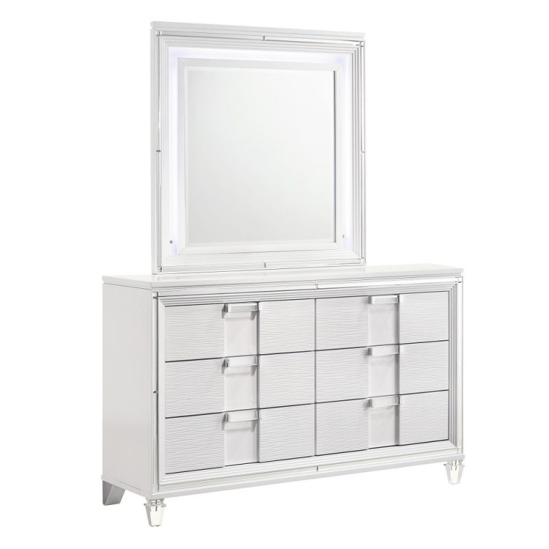 Picket House Furnishings - Charlotte Youth Dresser & Mirror Set in White - TN777DRMR