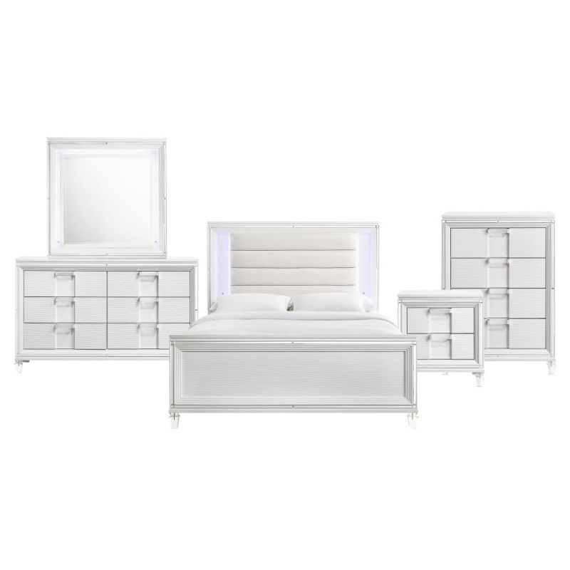 Picket House Furnishings - Charlotte Youth Full Platform 5PC Bedroom Set in White - TN777F5PC