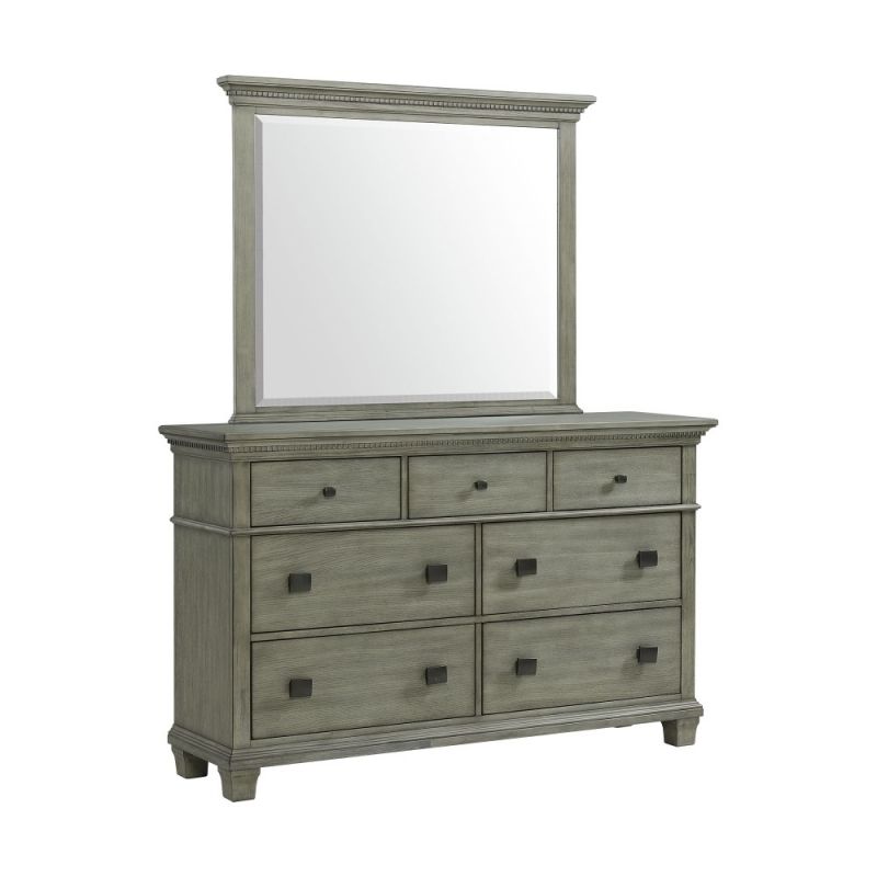 Picket House Furnishings - Clovis 7-Drawer Dresser & Mirror in Grey - CW300DRMR