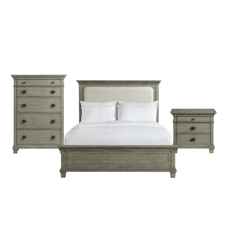 Picket House Furnishings - Clovis Queen Panel 3PC Bedroom Set in Grey - CW300QB3PC
