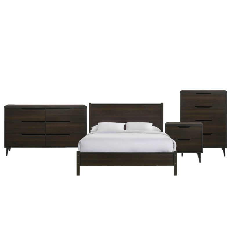 Picket House Furnishings - Cohen Queen Panel 4PC Bedroom Set in Espresso - B-4825E-4PC