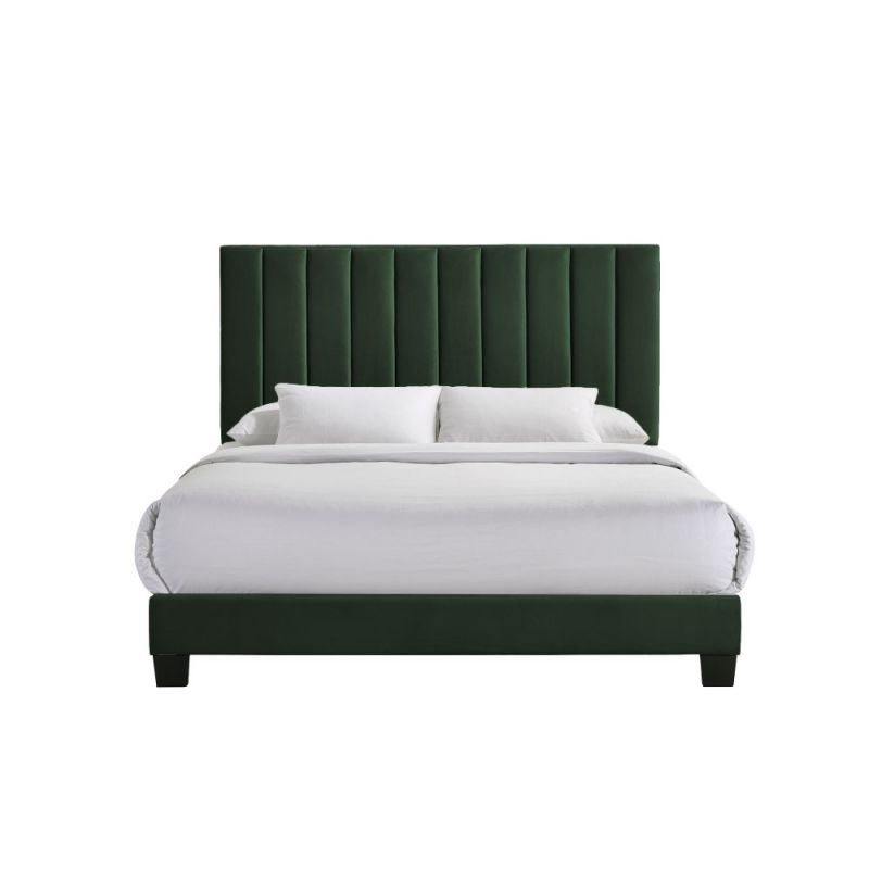 Picket House Furnishings - Colbie Upholstered Queen Platform Bed with Nightstands in Emerald - UCY3702QBE