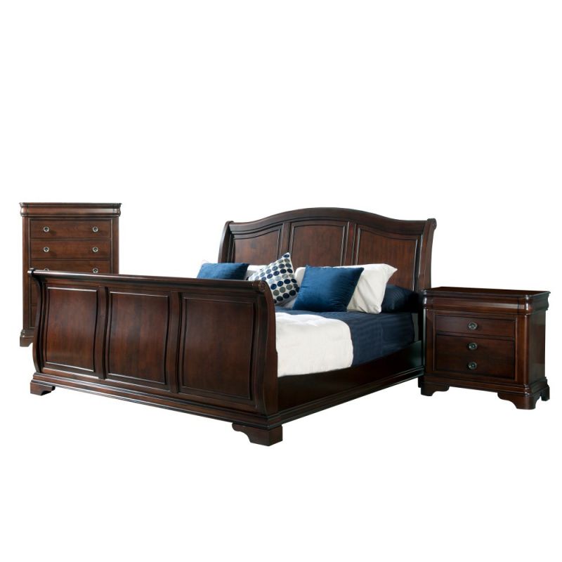 Picket House Furnishings - Conley Cherry Queen Sleigh 3PC Bedroom Set - CM750QSB3PC