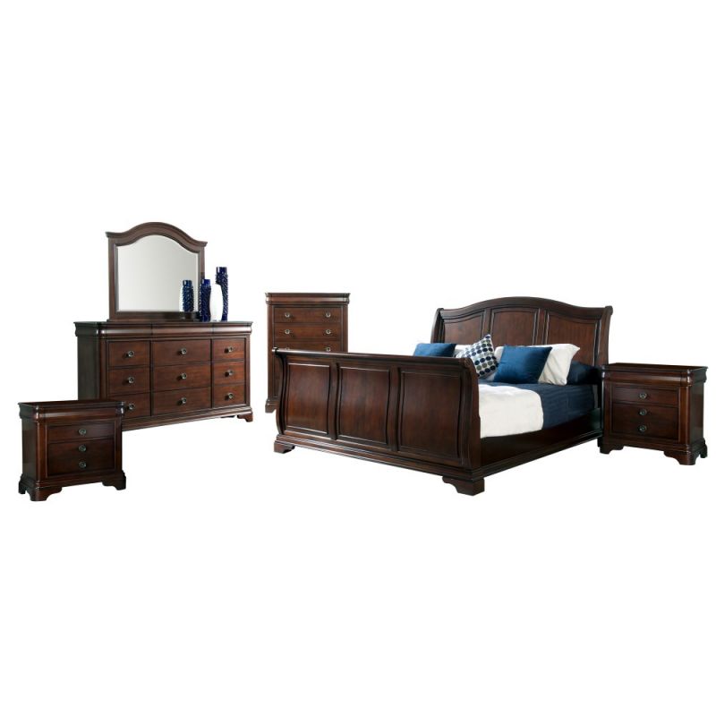 Picket House Furnishings - Conley Cherry Queen Sleigh 6PC Bedroom Set - CM750QSB6PC