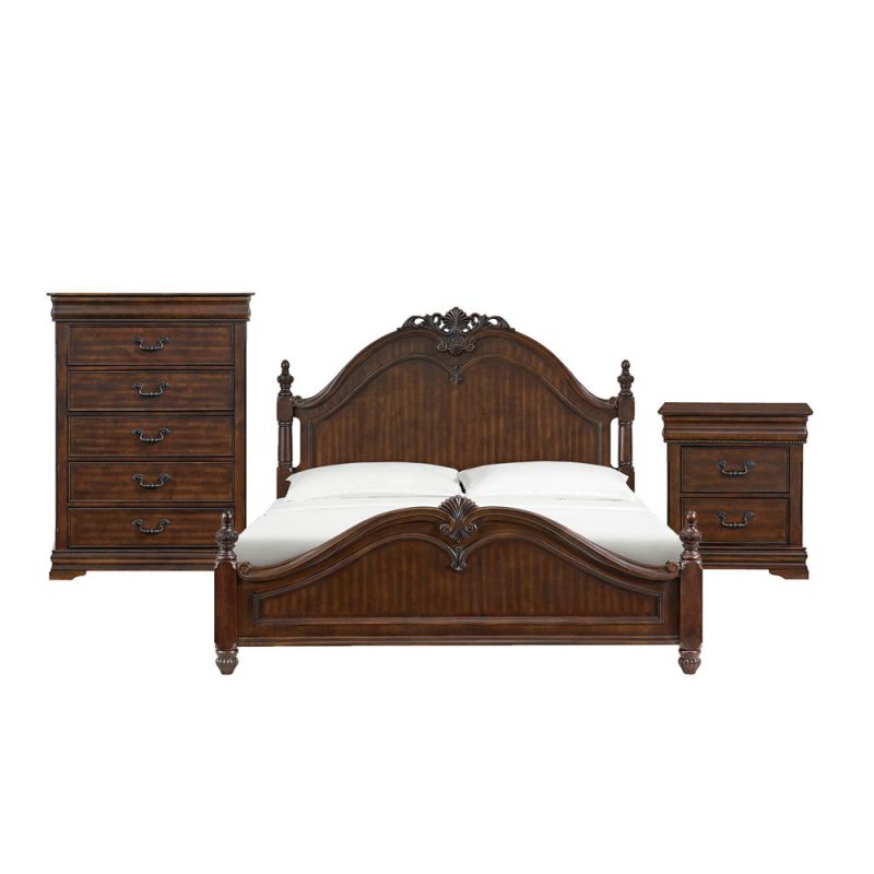 Picket House Furnishings - Coppola King 3PC Bedroom Set in Cherry - B-6580-5-KB-3PC