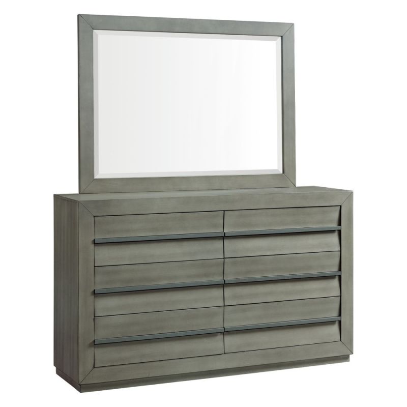 Picket House Furnishings - Cosmo 7-Drawer Dresser with Mirror in Grey - B-25263-DRMR