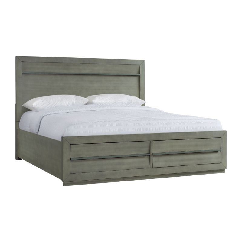 Picket House Furnishings - Cosmo King Storage Bed in Grey - B-25263-KSB