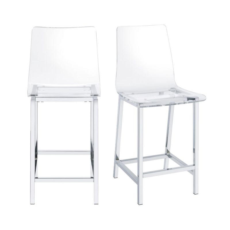 Picket House Furnishings - Crystal Bar Stool in Clear (Set of 2) - CDZN100CSC