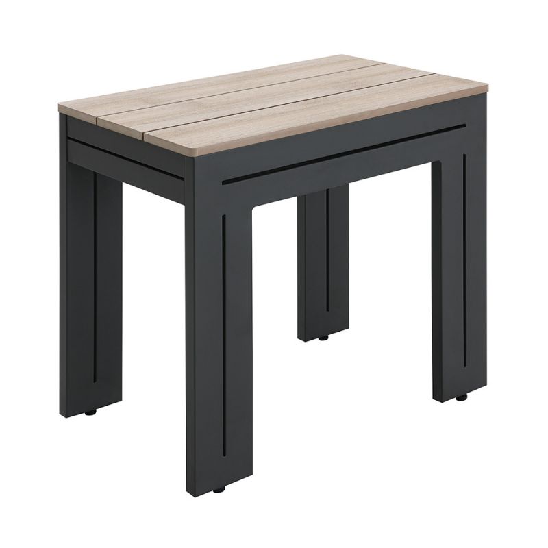 Picket House Furnishings - Del Mar End Table - Black and Tan - O-10910-8-ET