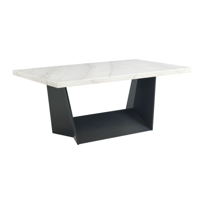 Picket House Furnishings - Dillon Standard Height Marble Table in White - CDBY100DTC