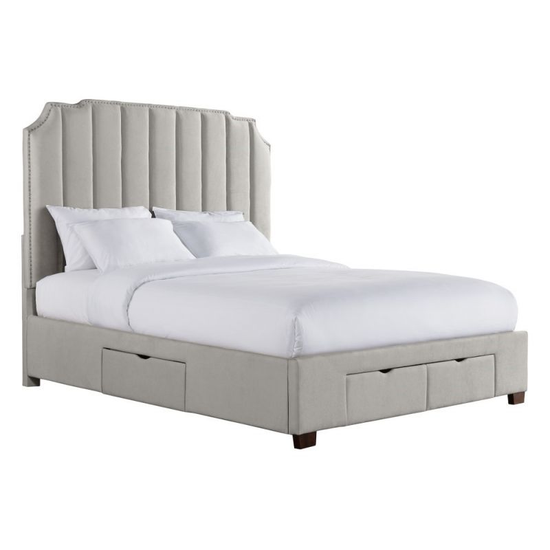 Picket House Furnishings - Duncan King Upholstered Storage Bed in Gray - UHR3151KSB