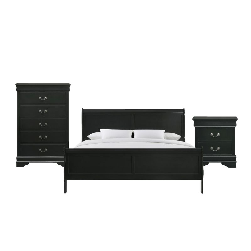 Picket House Furnishings - Ellington King Panel 3PC Bedroom Set in Black - B-11458-K3PC