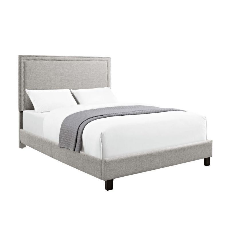 Picket House Furnishings - Emery Upholstered Queen Platform Bed in Grey - UMY092QB