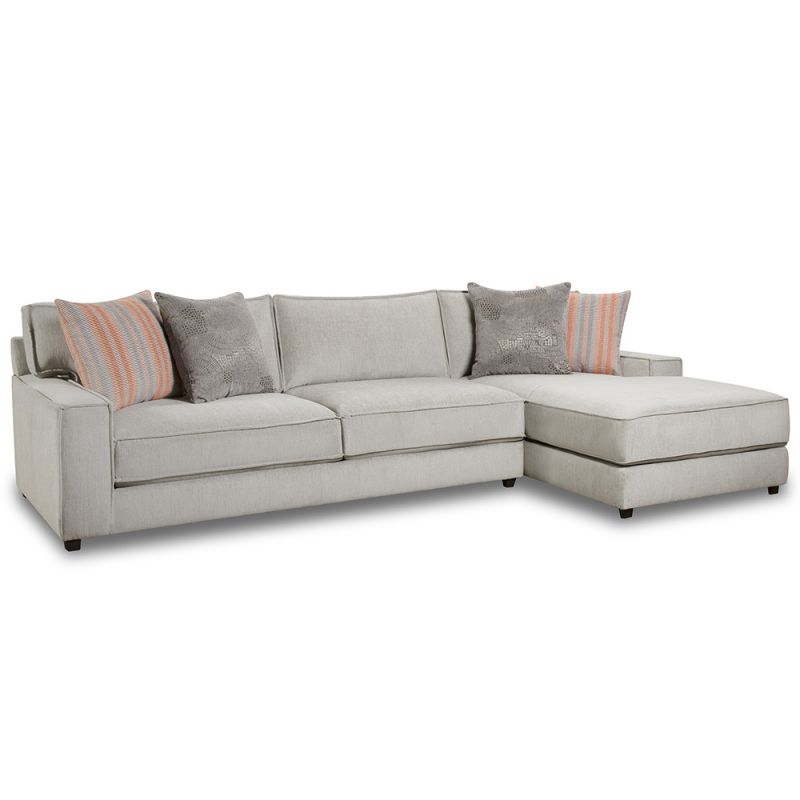 Picket House Furnishings - Evelyn 2PC Sectional with RHF Chaise in Candor Ash and 4 Pillows - U-572S-4290-RFC2PC