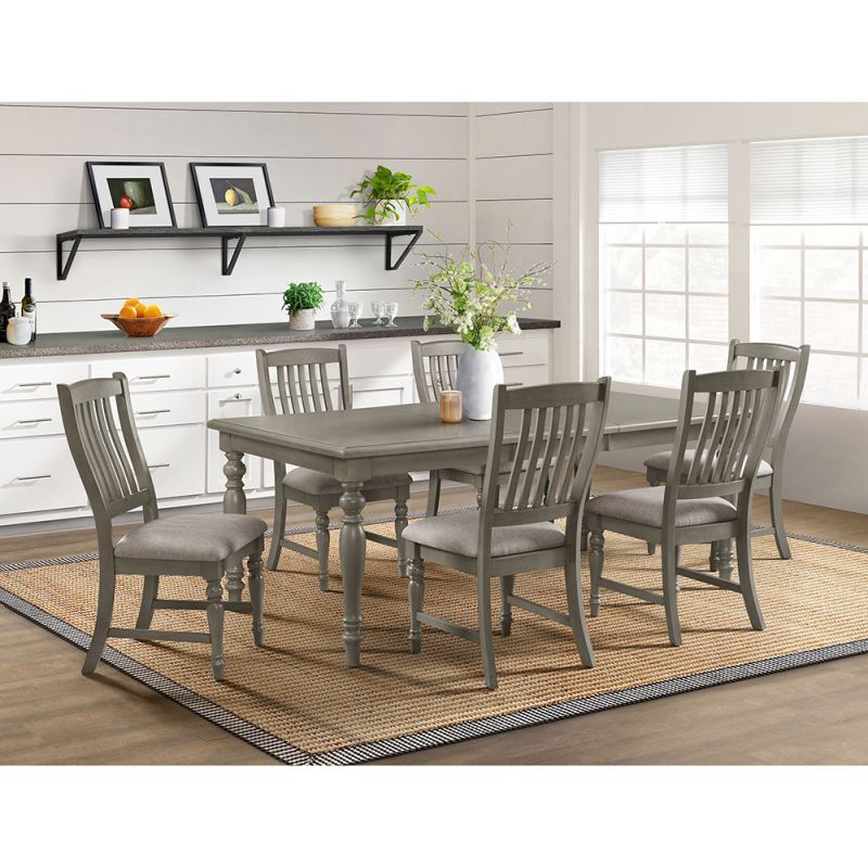 Picket House Furnishings - Fairwood 7PC Dining Set in Grey-Table & Six Chairs - D-2730-3-7PC