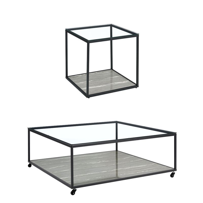 Picket House Furnishings - Finney 2PC Occasional Table Set in Grey-Coffee Table & End Table - T-5050-3-2PC