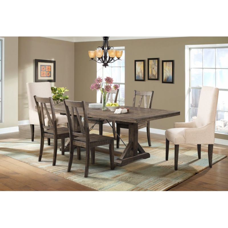 Picket House Furnishings - Flynn Dining Table, 4 Wooden Side Chairs & 2 Parson Chairs - DFN100SP7PC