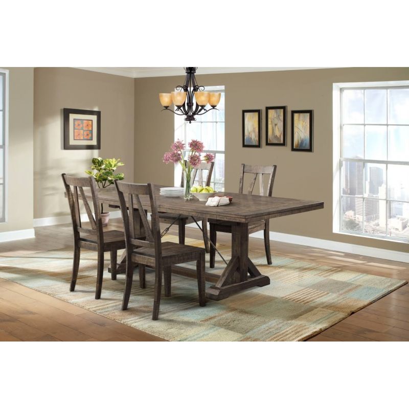 Picket House Furnishings - Flynn Dining Table, 4 Wooden Side Chairs - DFN100S5PC