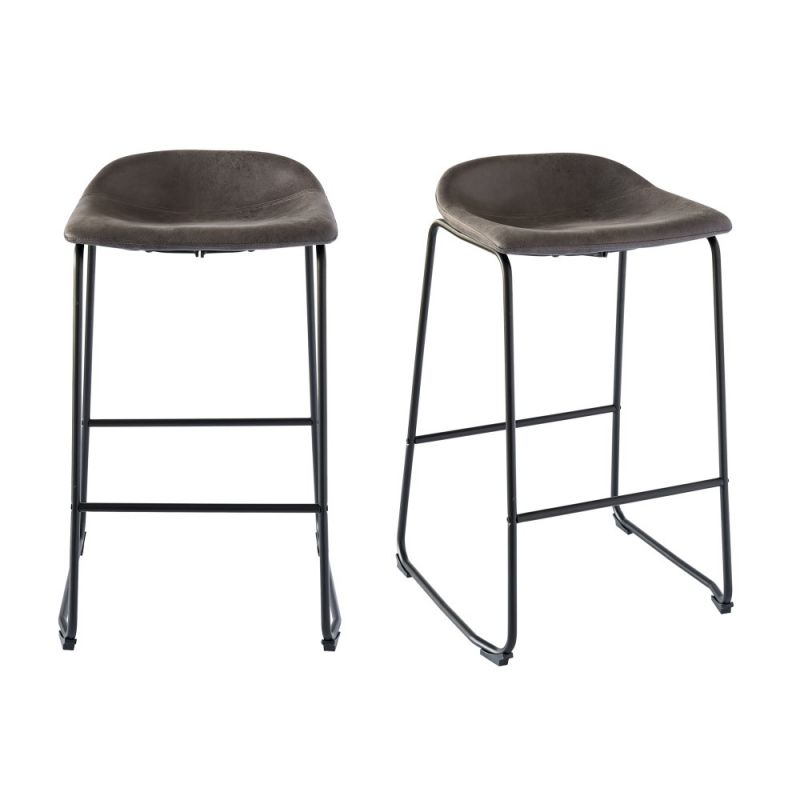 Picket House Furnishings - Galloway Metal Bar Stool in Gray (Set of 2) - BCZ900BSE