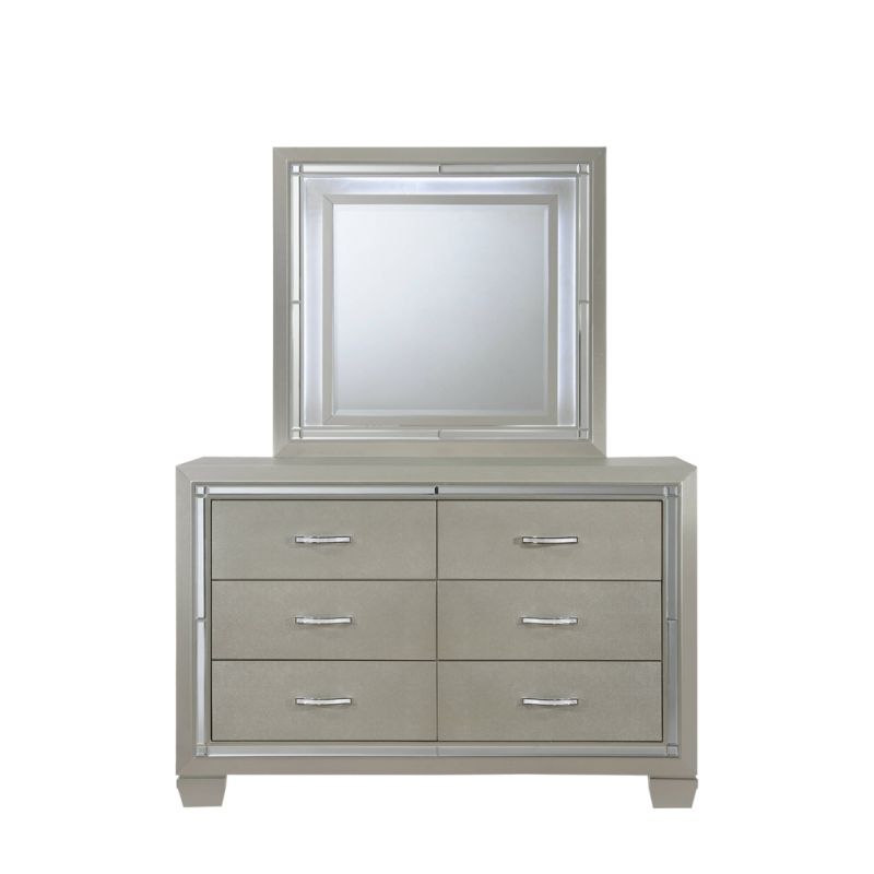 Picket House Furnishings - Glamour Youth Dresser & Mirror w/ LED Light Set - LT111DRMR