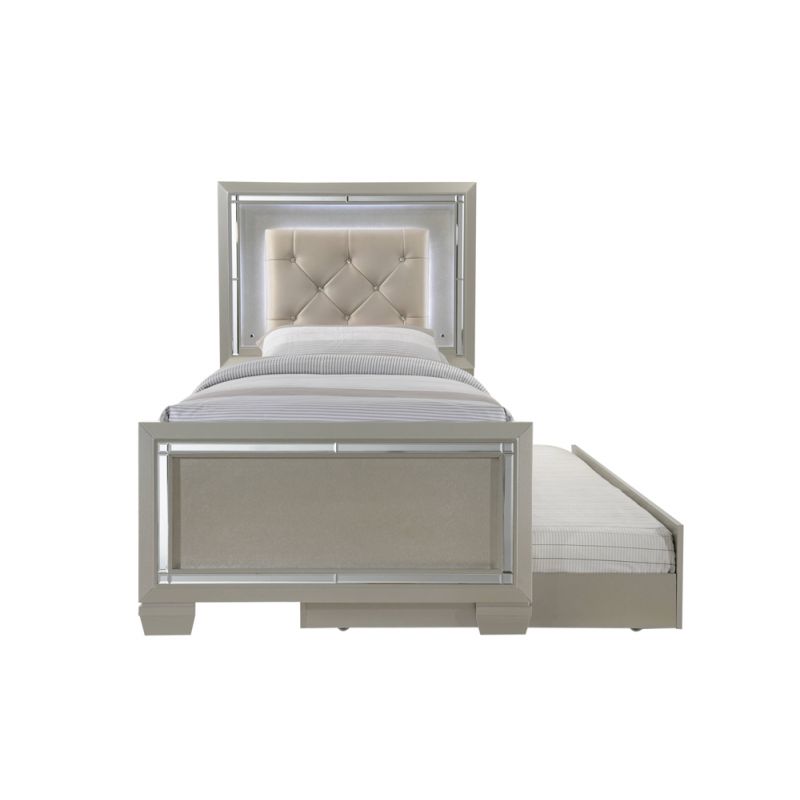 Picket House Furnishings - Glamour Youth Twin Platform Bed w/ Trundle - LT111TTB