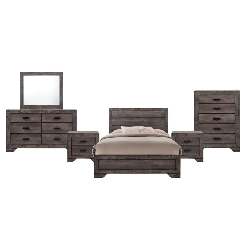 Picket House Furnishings - Grayson King Panel 6PC Bedroom Set - NH100KB6PC