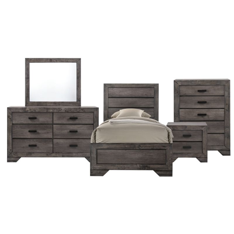 Picket House Furnishings - Grayson Youth Twin Panel 5PC Bedroom Set - NH100TB5PC