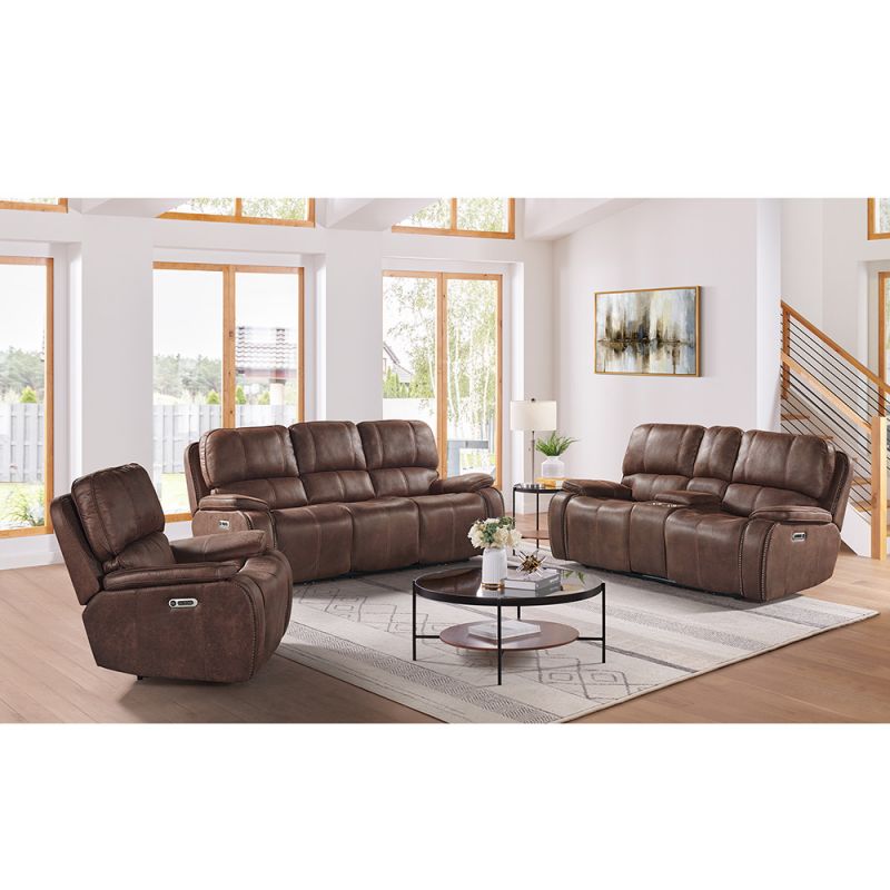 Picket House Furnishings - Grover 3PC Living Room Set in Heritage Brown-Sofa, Loveseat & Recliner - U-5230-8640-3PC
